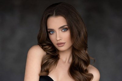 Beautiful woman with brown wavy hair