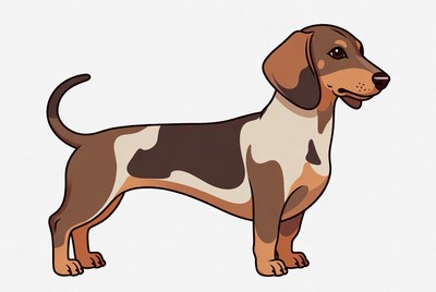 Cartoon Dachshund Dog Standing