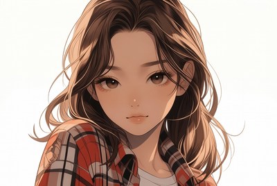 Anime girl with brown hair