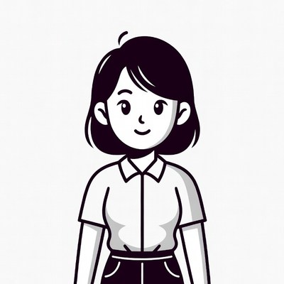 Smiling Asian woman illustration