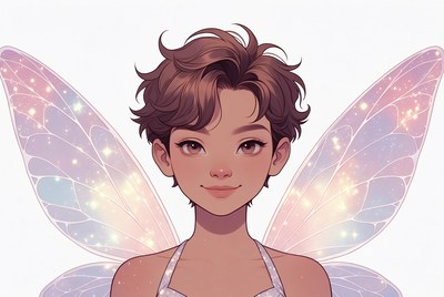 Anime girl with fairy wings