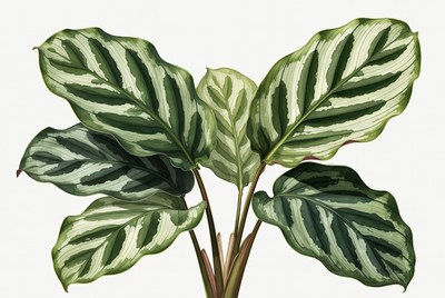 Variegated Calathea Plant Illustration
