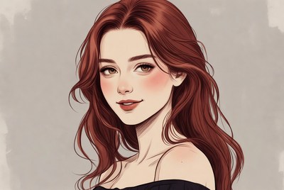 Beautiful redhead woman portrait