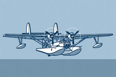 Flying Boat Seaplane Illustration