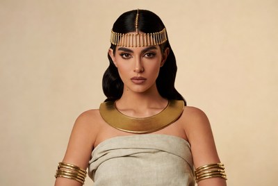 Egyptian woman in gold jewelry