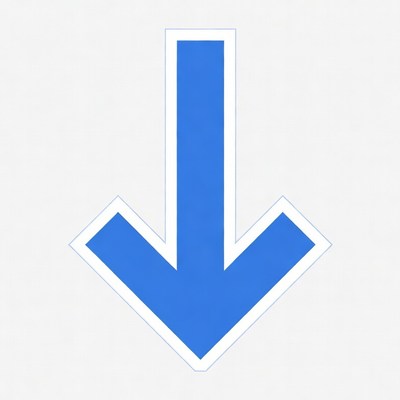 Blue Down Arrow Icon