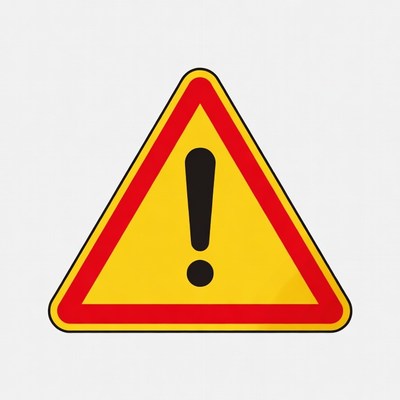 Yellow Exclamation Mark Warning Sign