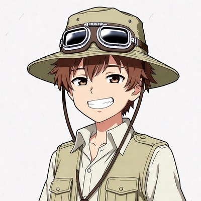 Anime boy in explorer hat