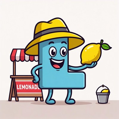 Cartoon Lemonade Letter L Vendor