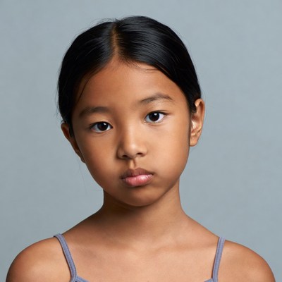 Asian girl with pouty expression