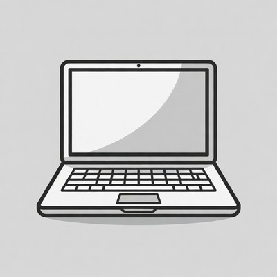 Open Laptop Illustration