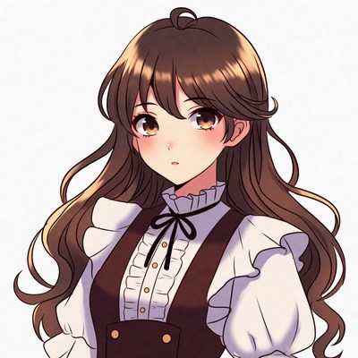 Anime girl in frilly vest uniform