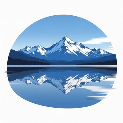 Snowy Mountains Reflected in Lake