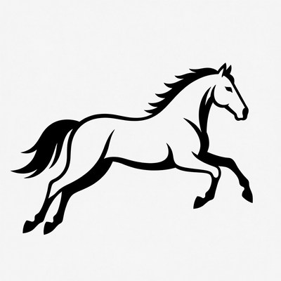 Galloping horse silhouette illustration