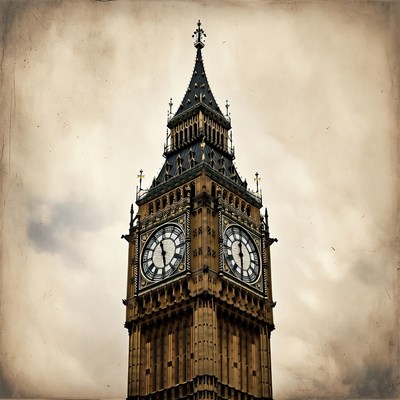 Big Ben Clock Tower Vintage Style