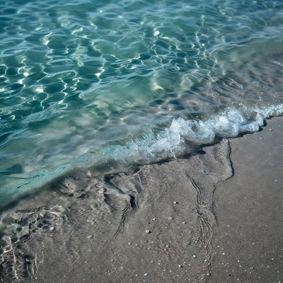 Turquoise Ocean Waves on Sandy Beach