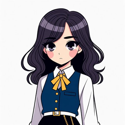 Anime girl in school uniform