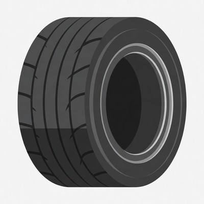 Black car tire illustration