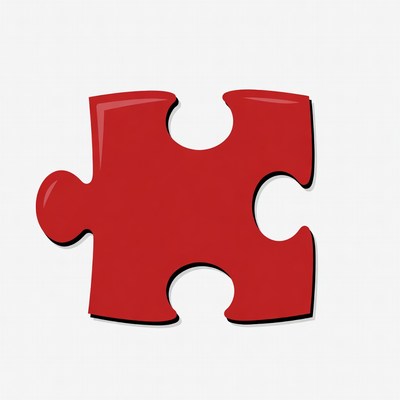 Red puzzle piece clipart