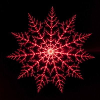Red Glowing Snowflake Fractal