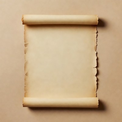 Rolled Ancient Parchment Scroll