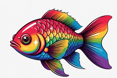 Rainbow Goldfish Illustration
