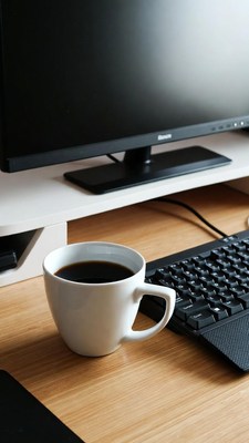White coffee mug on desk