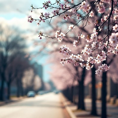 Cherry Blossom Tree Street