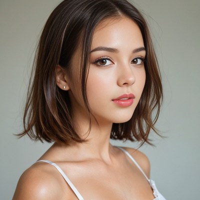 Beautiful Asian woman with bob haircut