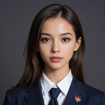 Asian woman in school uniform
