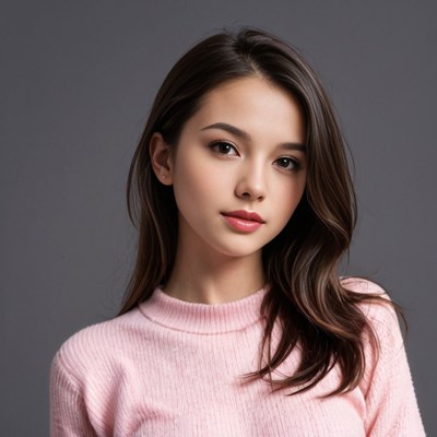 Asian woman in pink sweater