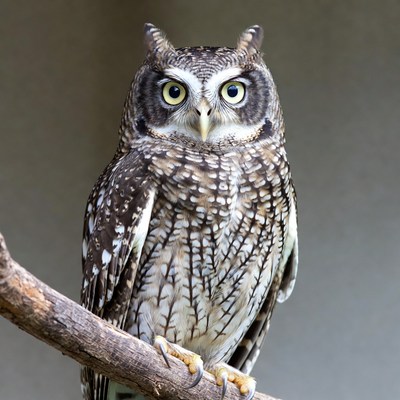 Spotted Eagle Owl on Branch