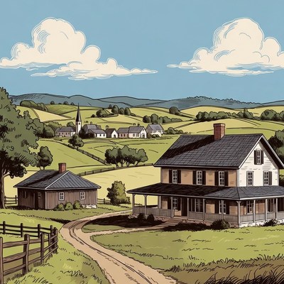 Country Farmhouse in Rolling Hills