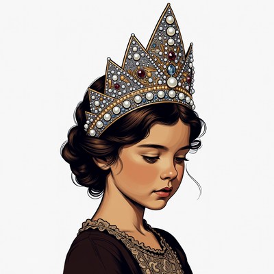 Girl wearing ornate crown