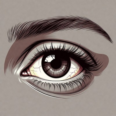 Detailed human eye illustration