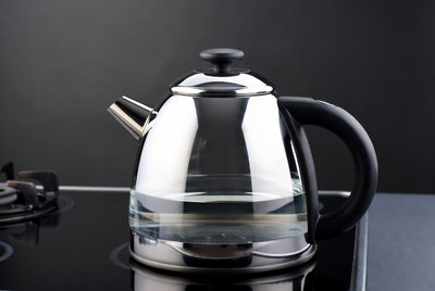Stainless Steel Electric Kettle on Stove