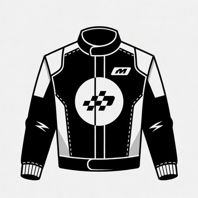 Black and White Racing Jacket