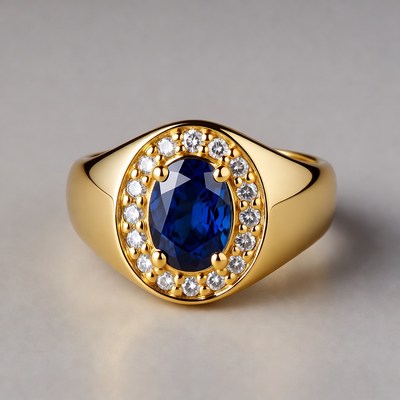 Gold Sapphire Diamond Ring