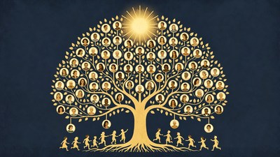 Golden Family Tree Illustration