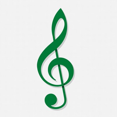 Green Treble Clef Symbol