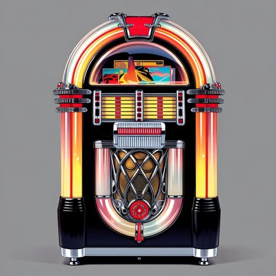 Vintage Neon Jukebox Illustration
