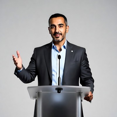 Man speaking at podium