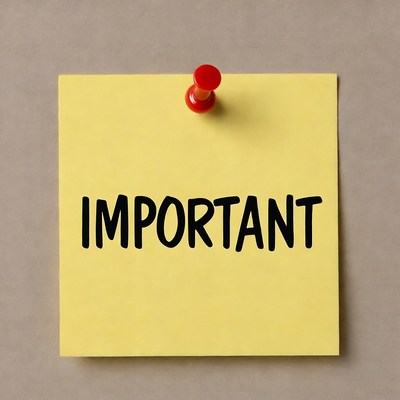 Important Note on Yellow Post-it