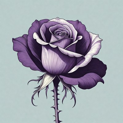 Purple Rose Illustration