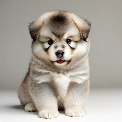 Fluffy Pomeranian Puppy Sitting