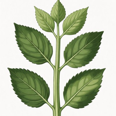 Green Basil Plant Illustration