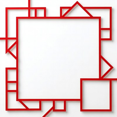 Red Geometric Frame Border