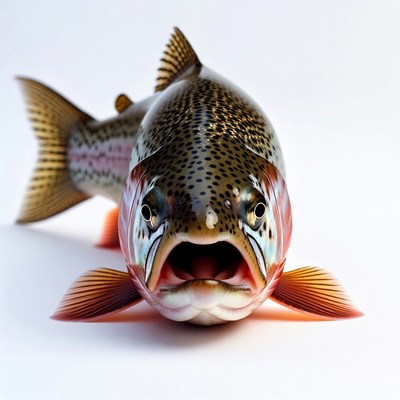 Rainbow Trout Fish Facing Forward