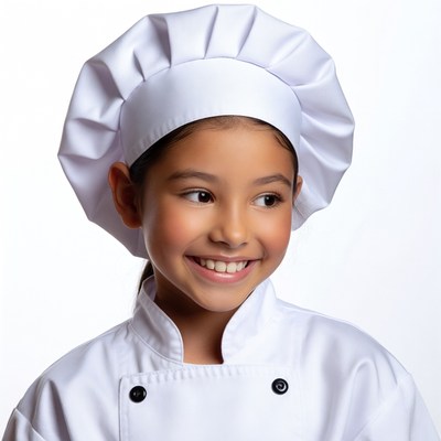 Young girl in chef uniform