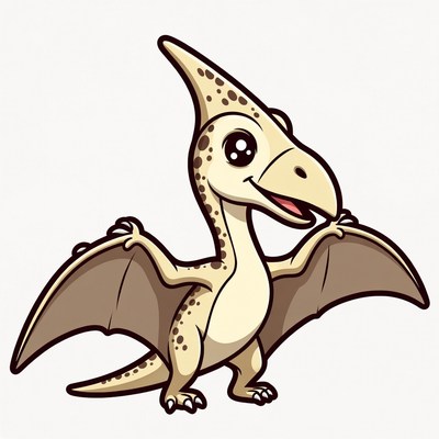 Cute cartoon pterodactyl illustration